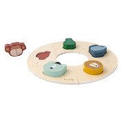 Trixie Wooden Round Puzzle Animals, 10 pcs.