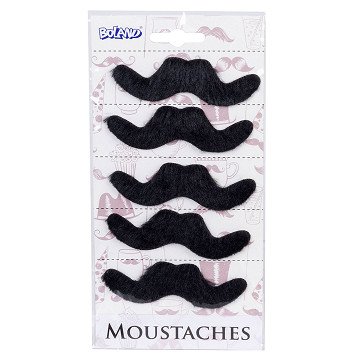 Stick-on mustaches, 5 pcs.