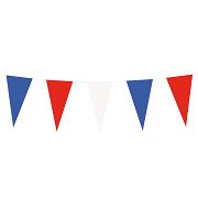Papierwimpel Rot Weiß Blau, 10mtr.