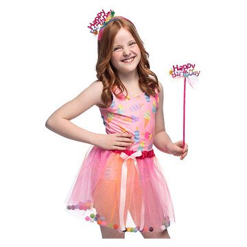 Fancy Dress Set Fairy Pink Happy Birthday