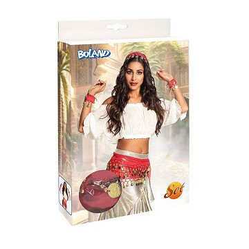 Belly Dance Set Red, 3-piece.