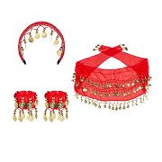 Belly Dance Set Rood, 3dlg.