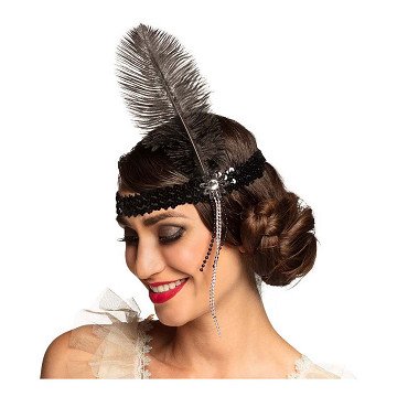 Stirnband Flapper Schwarz