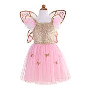 Butterfly Dress-up Dress Gold with Wings, 5-7 years