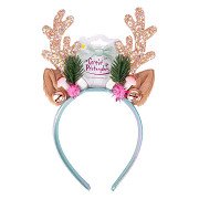Holiday Rudolph Headband - Pink/Mint