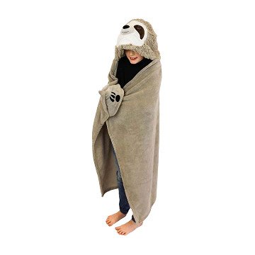 Noxxiez Sloth Cuddle Blanket with Hood, 130x100cm