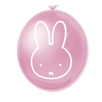 Luftballons Miffy Pink, 6 Stück.