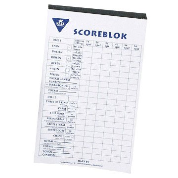 Scoreblok, 250 vellen