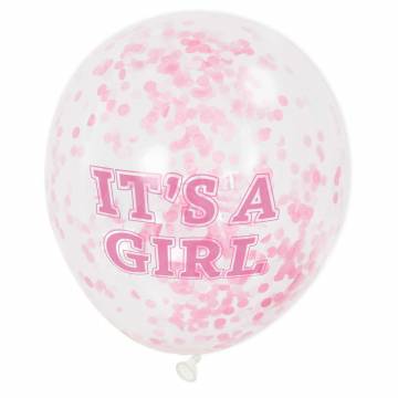 Confetti Ballonnen Meisje, 6st.
