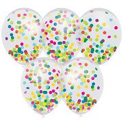 Konfetti-Luftballons Farbe, 5 Stück.
