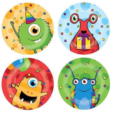 Monster Party plates, 8 pcs.