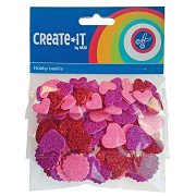 Colorations - Foam Stickers Glitter Hearts, 100pcs.