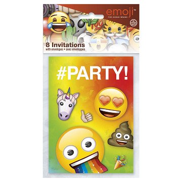 Einladungskarten Emoji, 8St.