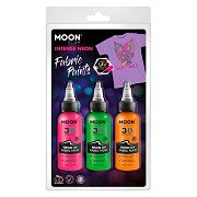 Stofffarbe Neon 3x30ml - Orange, Grün, Pink