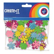 Foamstickers Bloemen Glitter, 25st.