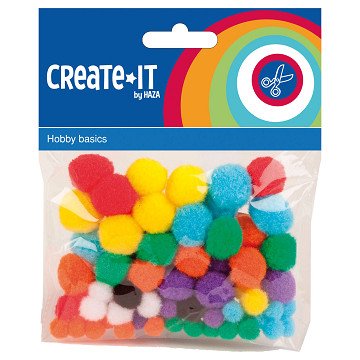 Colored Pompoms, 78pcs.