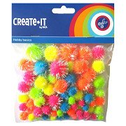 Glitter Pompoms Neon, 75pcs.