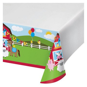 Tischdecke mit Bauernhofmotiv