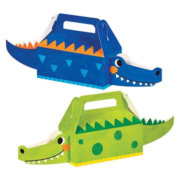 Alligator Party Giveaway Boxes, 4 pcs.