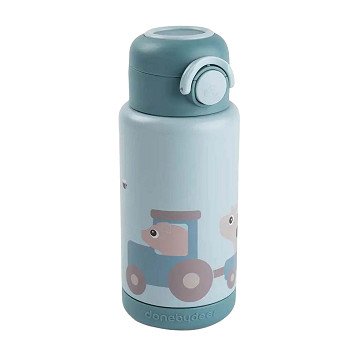 Done by Deer Isolierte Trinkflasche Tiny Farm - Blau