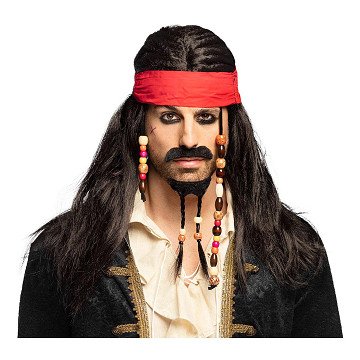 Wig Tobias With Bandana, Mustache And Beard