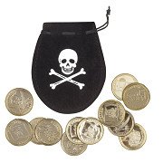 Geldbeutel Pirat + 12 Münzen