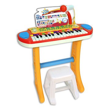 Bontempi Keyboard Standing with Microphone and Stool Blue