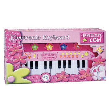 Bontempi Keyboard with Microphone Pink