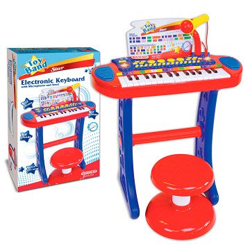 Bontempi Elektronisches Keyboard mit Mikrofon und Hocker