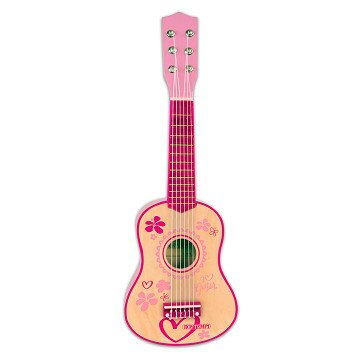 Bontempi Wooden Guitar Pink, 55cm