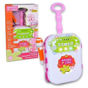 Bontempi Bluetooth Speaker Trolley with Microphone - Pink