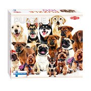 Puzzle Gruppe süßer Hunde, 100 Teile.
