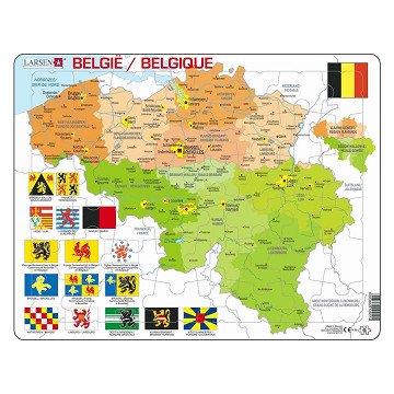 Larsen Puzzle Karte Belgien, 48-tlg.