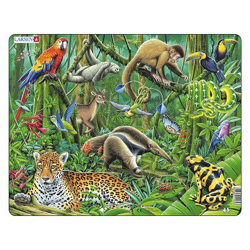 Larsen Puzzle Tiere – Südamerikanischer Regenwald, 70 Teile.