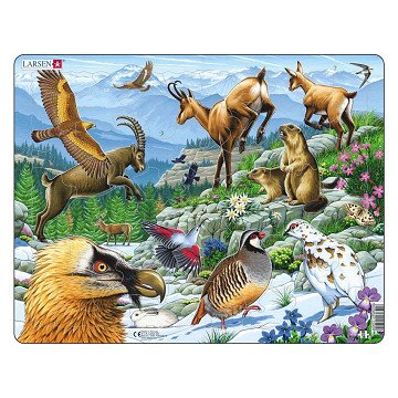 Larsen Puzzle Tiere – Alpen, 55 Teile.