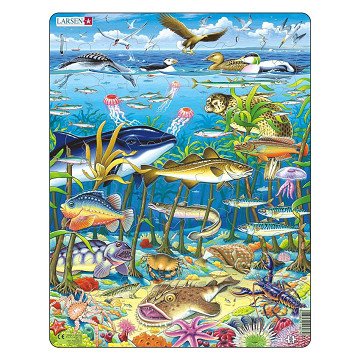 Larsen Jigsaw Puzzle Animals - Sea Creatures of the North Atlantic Ocean, 60 pcs.