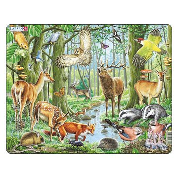 Larsen Puzzle Tiere – Europäische Wälder, 40 Teile.
