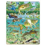 Larsen Puzzle Tiere – Teich, 50 Teile.