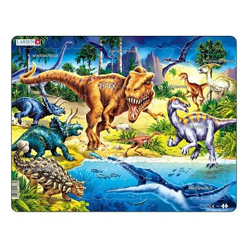 Larsen Puzzle Tiere – Dinosaurier aus der Kreidezeit, 57 Teile.