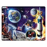 Larsen Puzzle Reise zum Mond – Raumflug Apollo 11, 50 Teile.