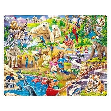 Larsen Puzzle Tiere – Im Zoo, 48 Teile.