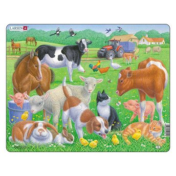 Larsen Puzzle Tiere – Haus- und Nutztiere, 15-tlg.