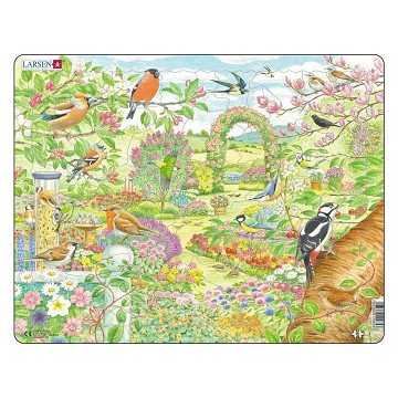 Larsen Jigsaw Puzzle Animals - Garden Birds and Flowers, 60 pcs.