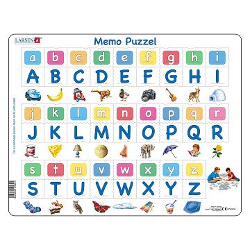 Larsen Memopuzzel Leren Lezen  - Het Alfabet met Afbeeldingen, 52st. 
