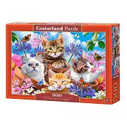 Castorland Puzzle Kätzchen mit Blumen, 500 Teile.