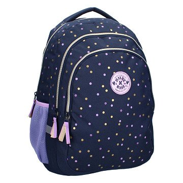 Milky Kiss Backpack Dotted Delight Purple/Gold Dots, 3-compartment