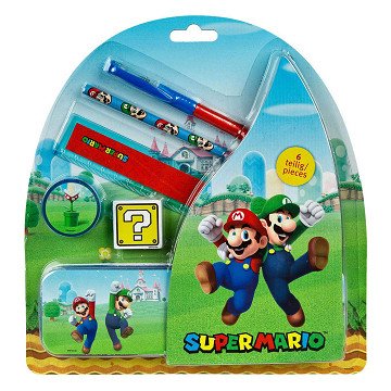 Super Mario School Set in Tin, 7pcs.