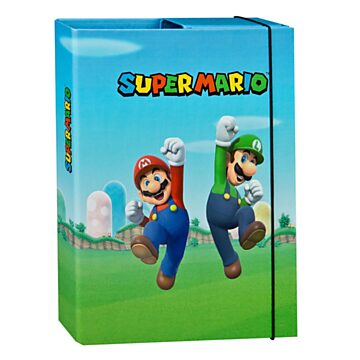 Super Mario Notitiemap A4 met Elastiek