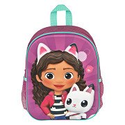 Gabbys Doll House 4 Piece Backpack Set, Flip Sequin School Bag for Girls with Front Zip Pocket , Foam Mesh Side Pockets, Insulated Lunch Box, Water