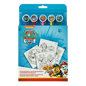 Malblock PAW Patrol mit 5 Buntstiften